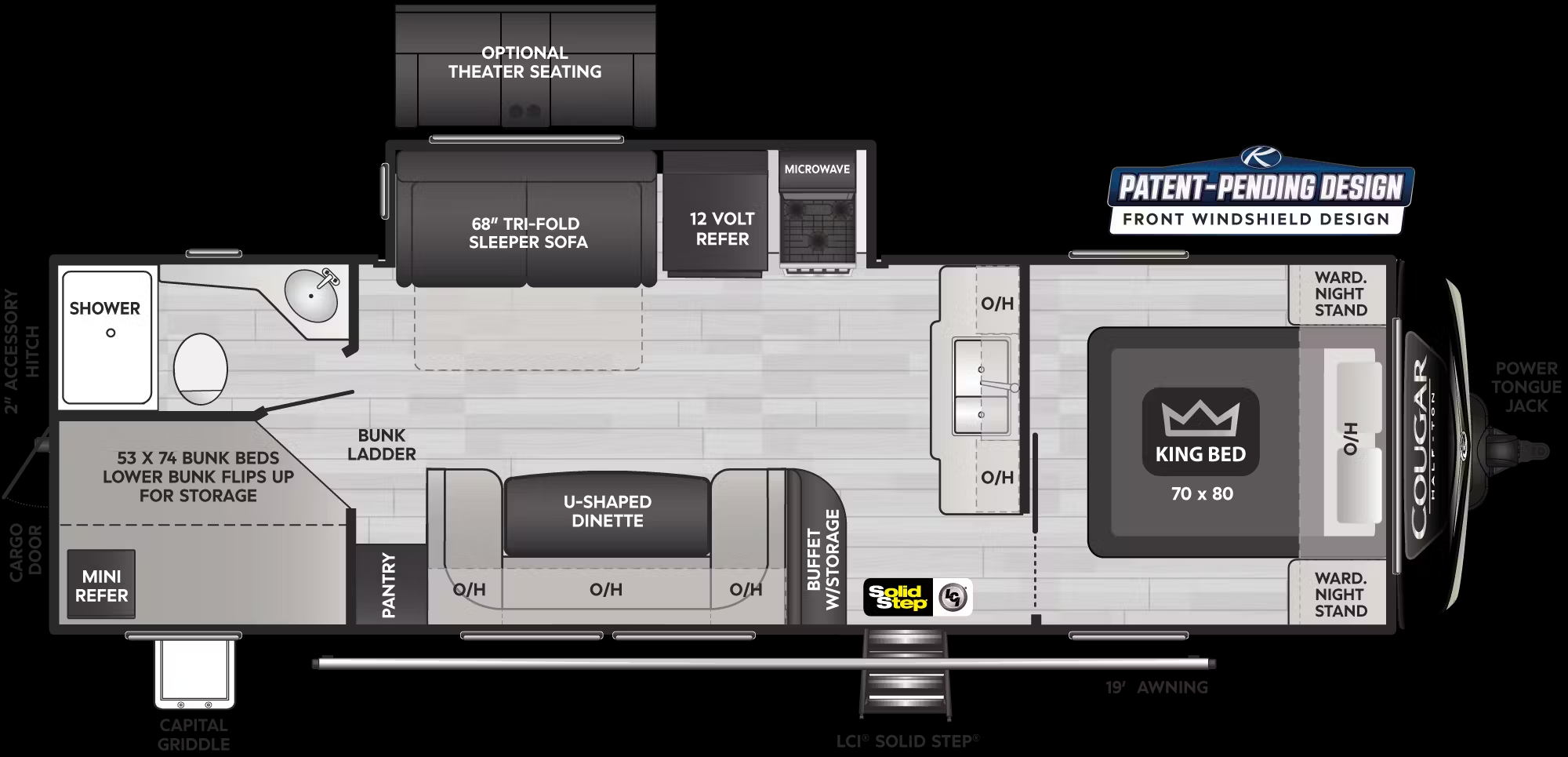 2023 KEYSTONE COUGAR 1/2 TON 27BHS, , floor-plans-day image number 0